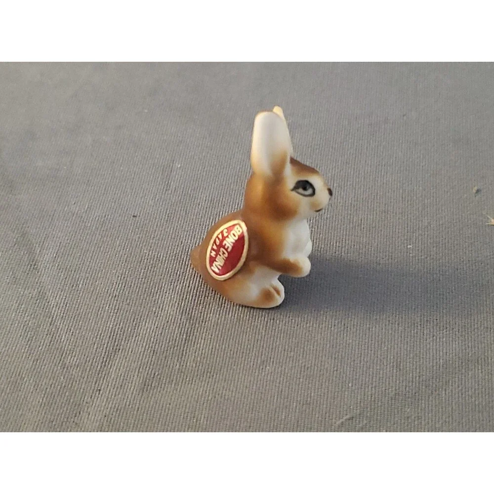 3 Vtg Bone China Ceramic Japan collectibles Rabbit Bunny Brown Mini Trinket Read